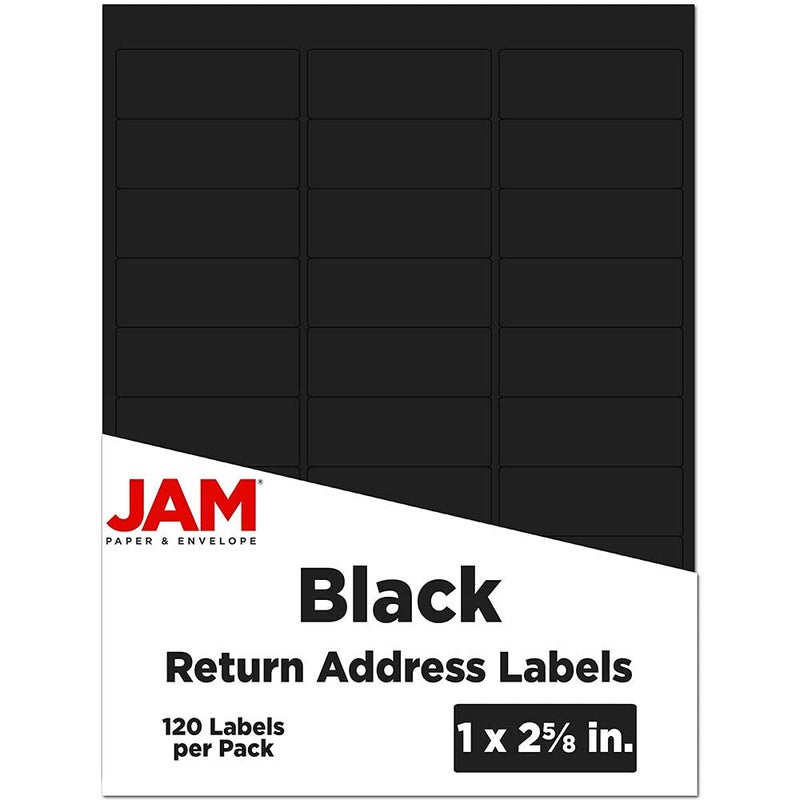 JAM PAPER Return Address Labels - Standard Mailing - 1 x 2 5/8 - Black - 120 Shipping Labels/Pack - Image 1